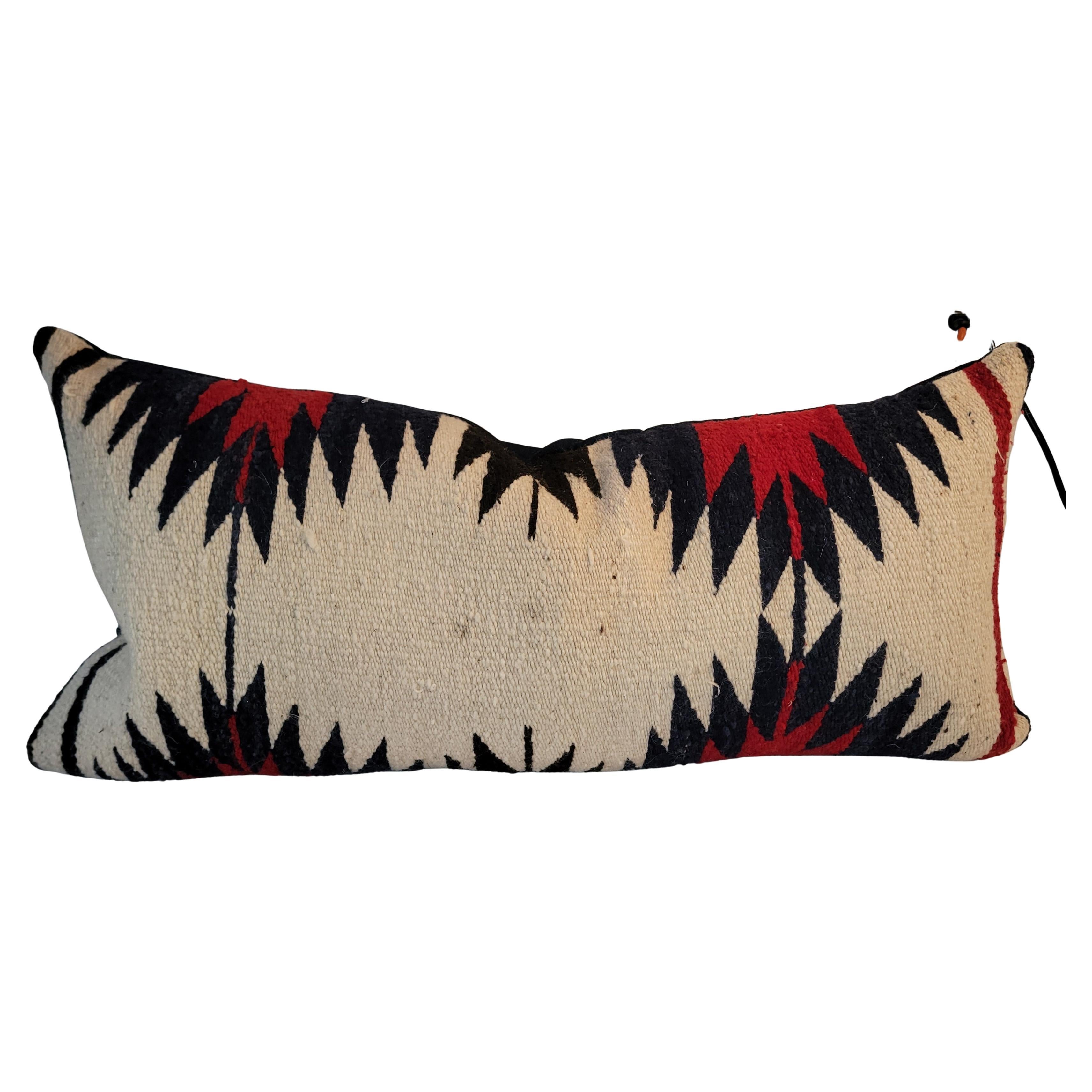 Large Navajo Weaving Geometric Bolster Pillow