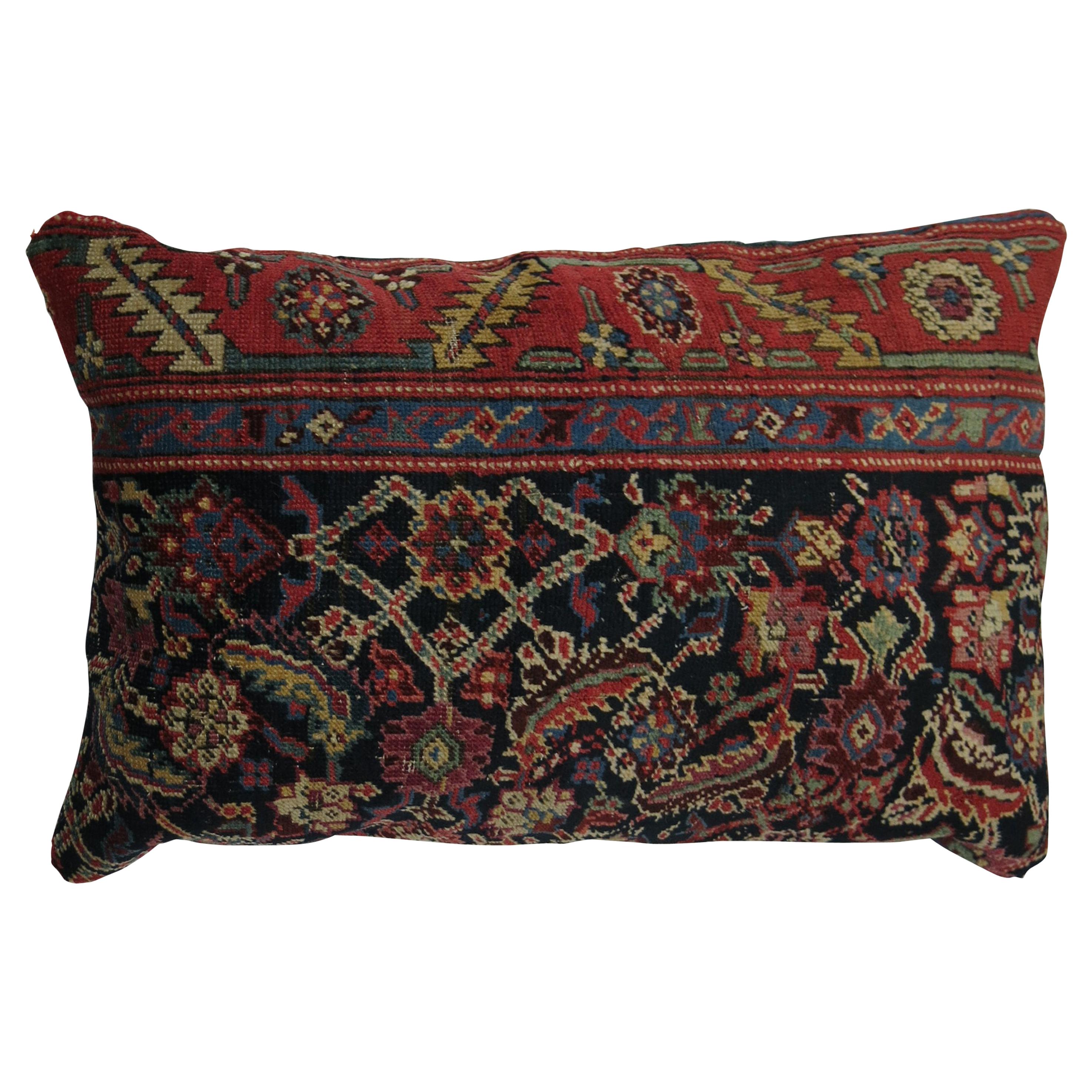 Large Navy Persian Rug Pillow