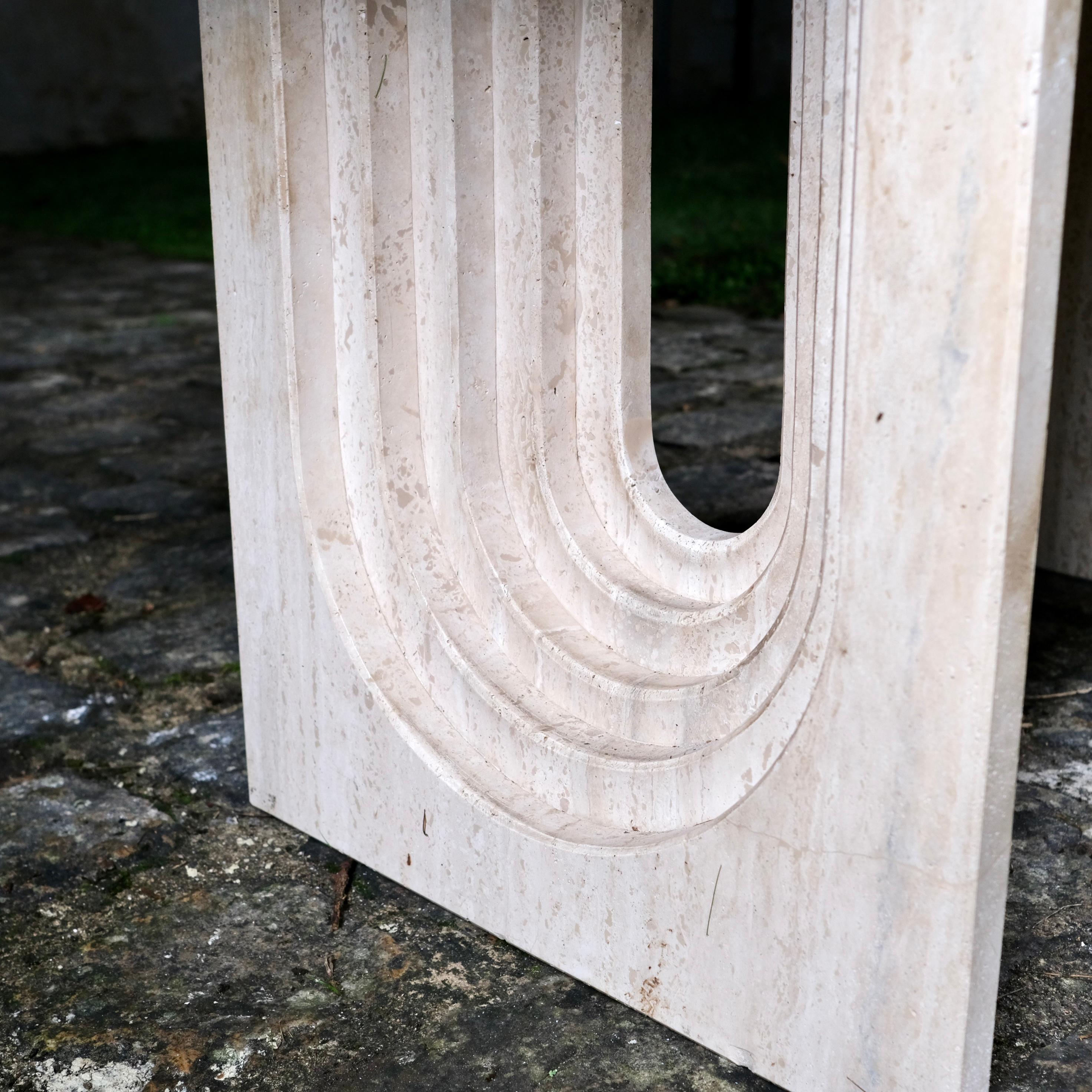 Grande table en travertin Naxos de Modus Studio pour Cattelan Italia, 1988 4