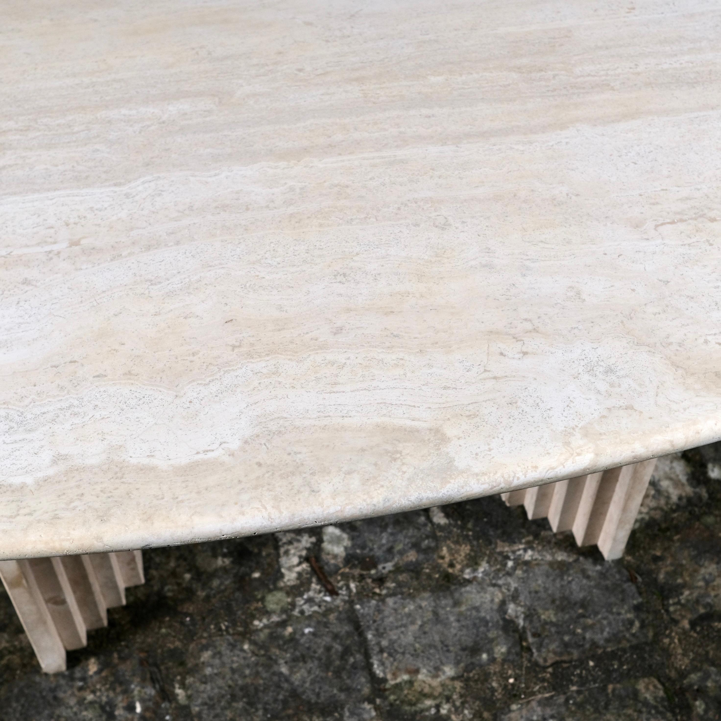 Grande table en travertin Naxos de Modus Studio pour Cattelan Italia, 1988 9