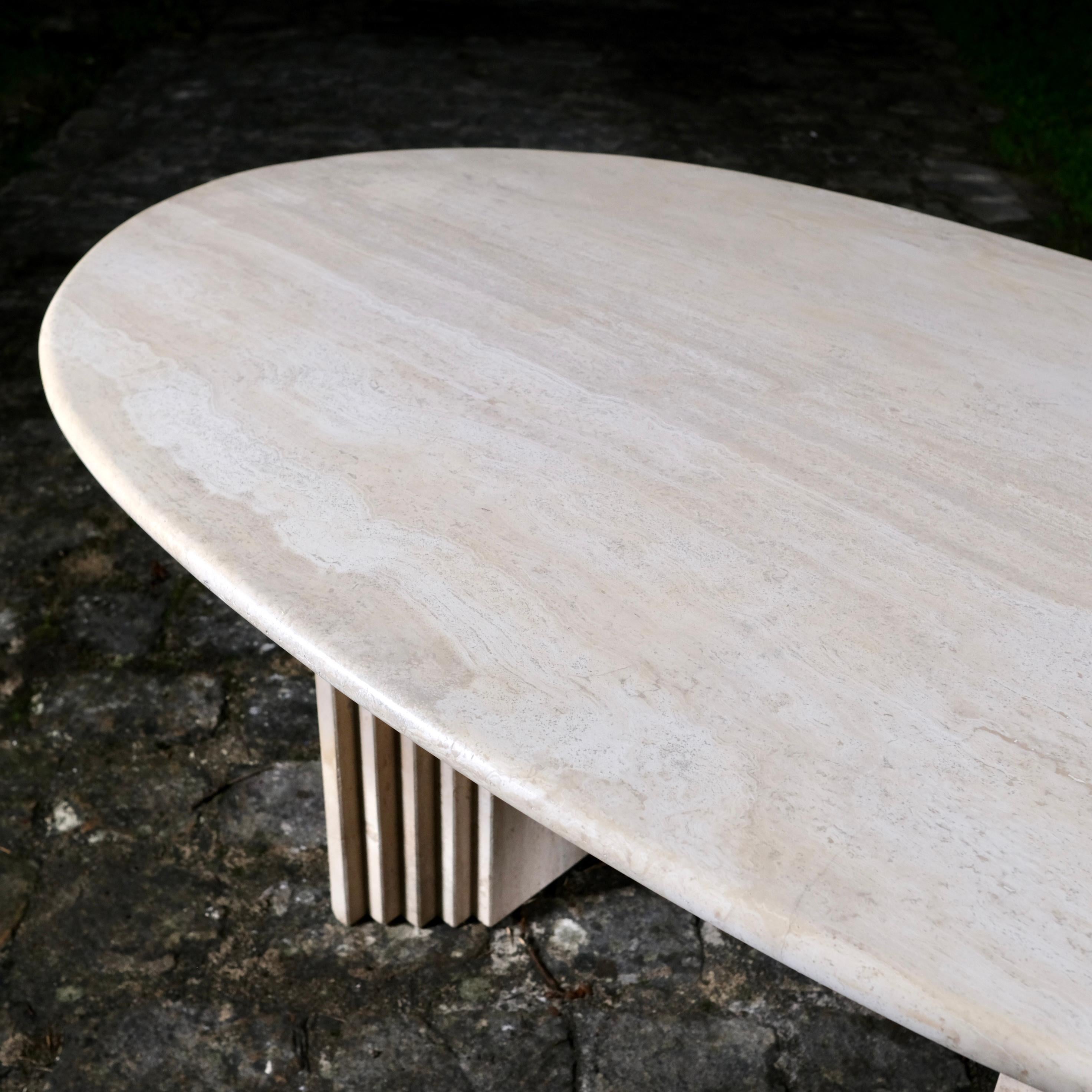 Grande table en travertin Naxos de Modus Studio pour Cattelan Italia, 1988 1