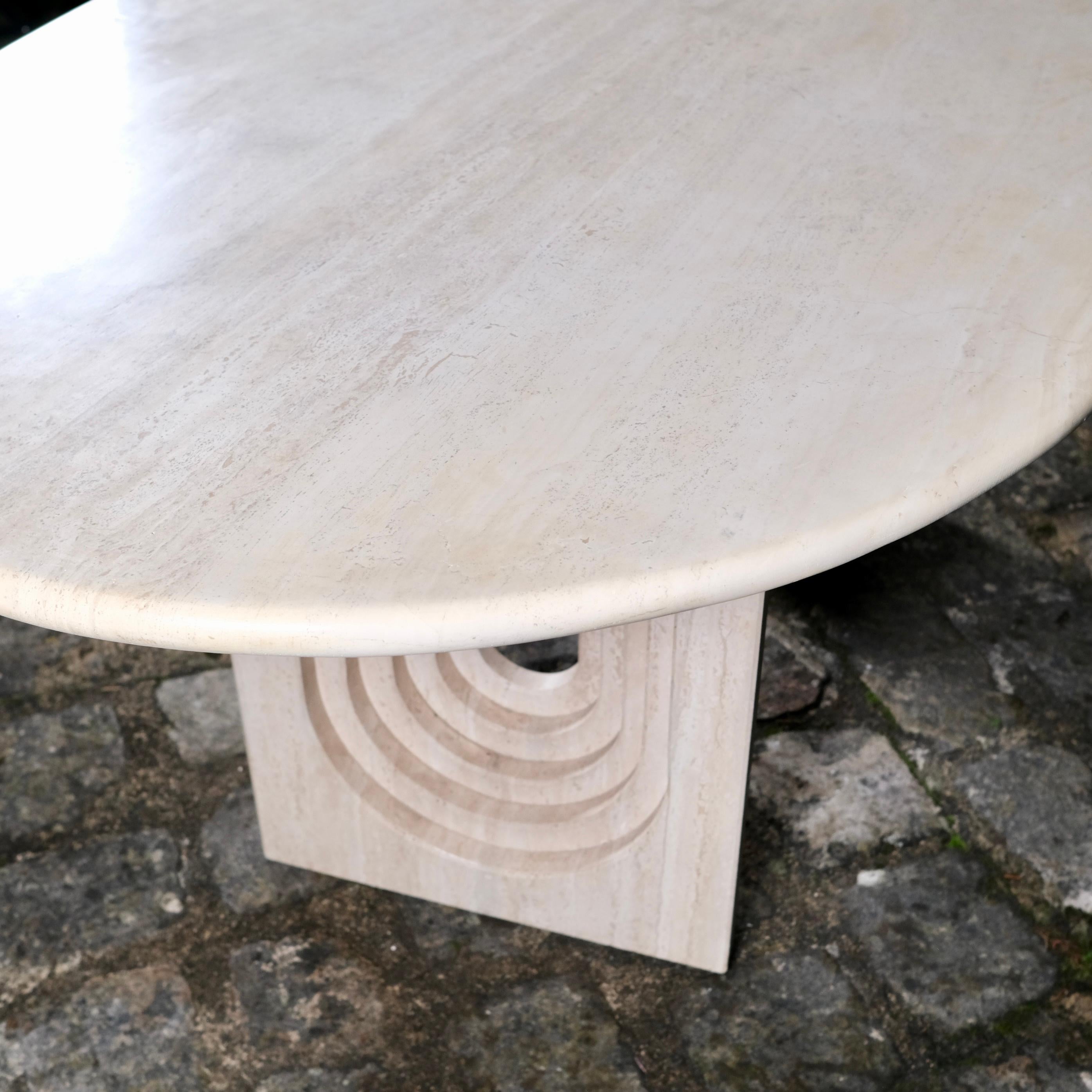 Grande table en travertin Naxos de Modus Studio pour Cattelan Italia, 1988 2