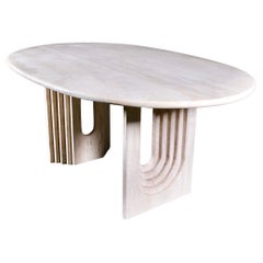 Large Naxos travertine table by Modus Studio for Cattelan Italia, 1988