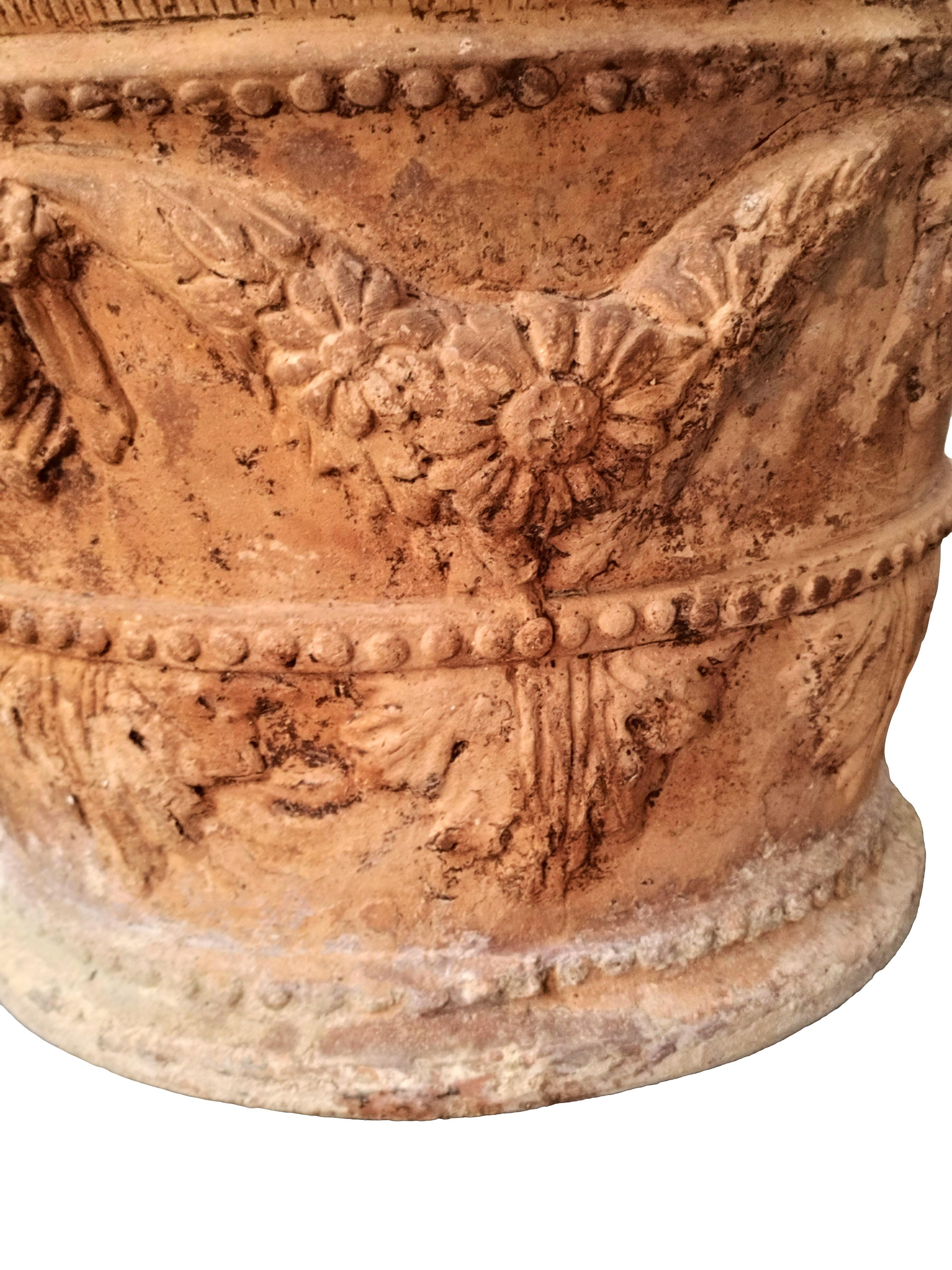 Large Neapolitan terracotta vase from 1800s, original ancient name 