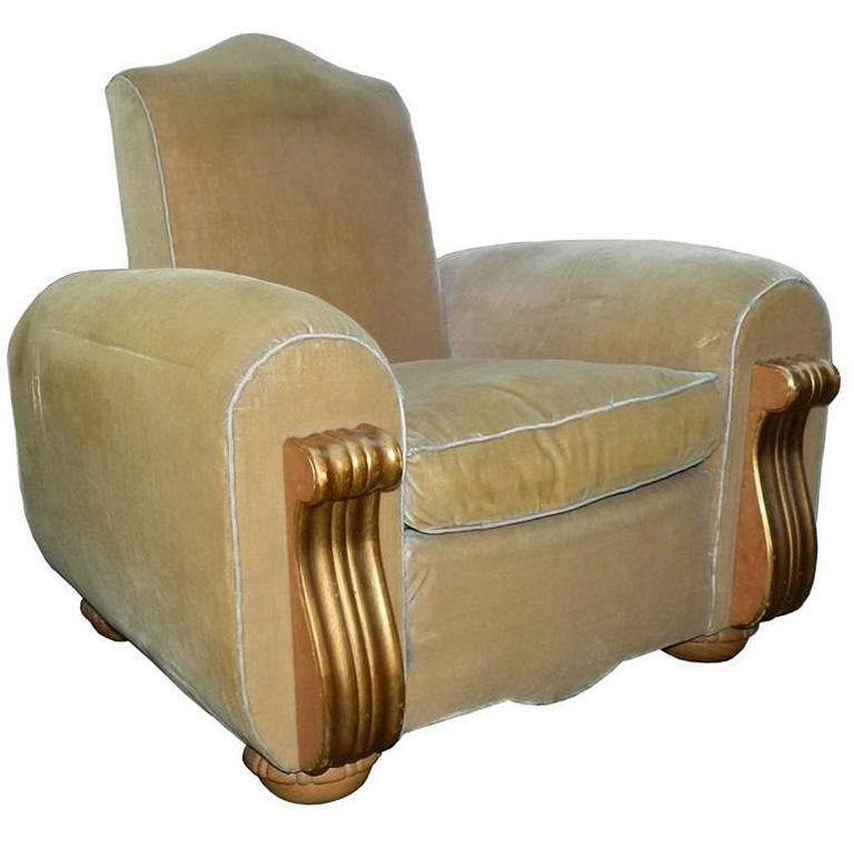 Grande divano neobarocco, periodo art déco, in velluto e legno dorato, circa 1940 In condizioni buone in vendita a Mouscron, WHT