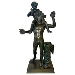 Grand tour néoclassique du satyre et enfant Dionysos Bacchus