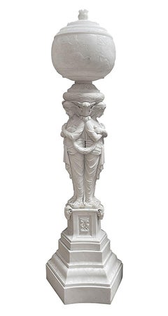 Large Neo-classical revival floor standing Marble lamp, circa 1900