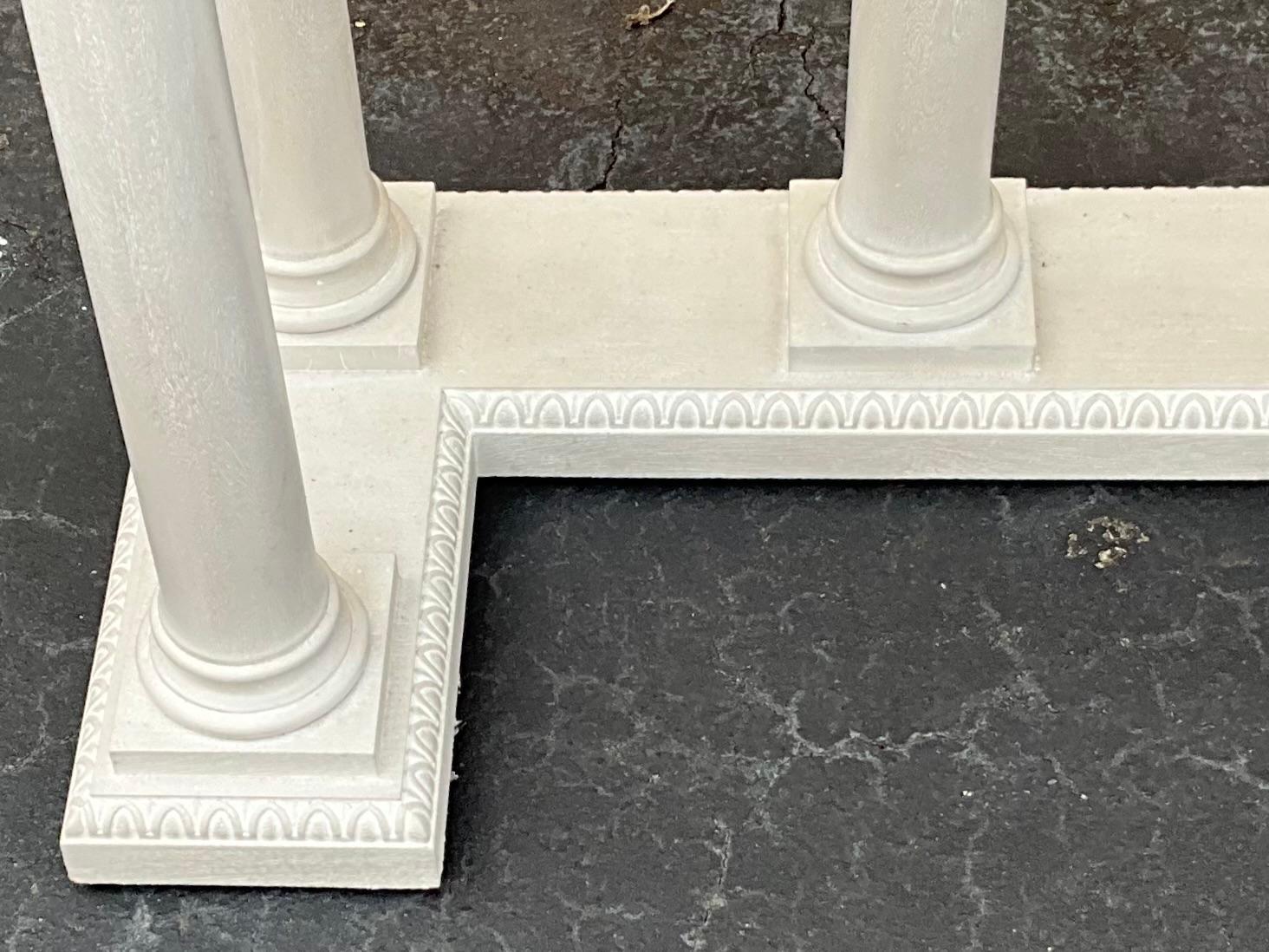 Neoclassical Large Neo-Classical Style White Marble Top Theodore Alexander Console Table