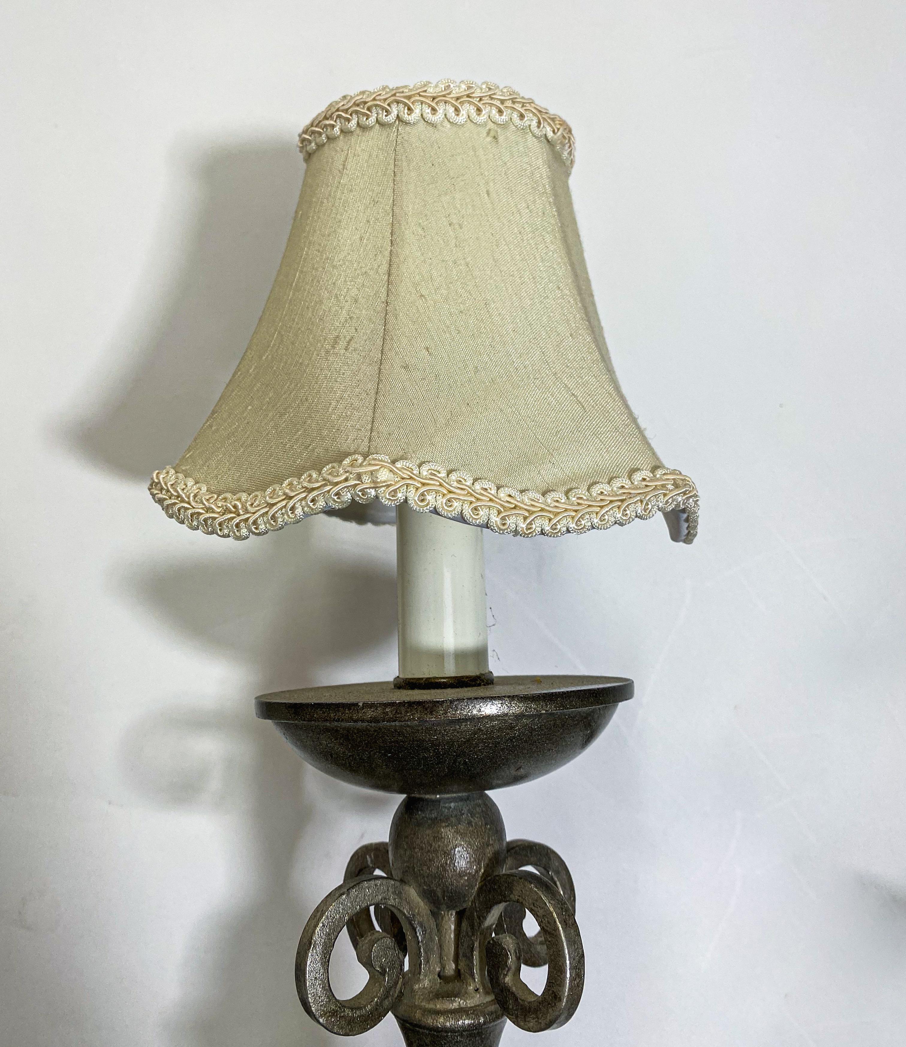 Large Neo Gothic Style Cast Iron Two Arms Wall Sconce For Sale 4