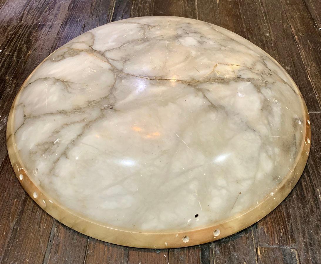 Large Neoclassic Alabaster Light Fixture. In Good Condition For Sale In New York, NY