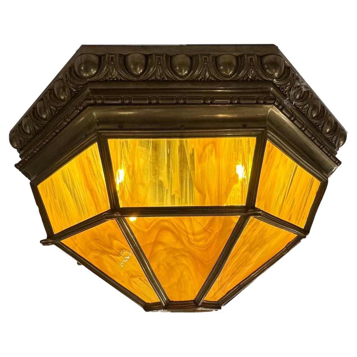 Large Neoclassic Flush Mount Light For Sale