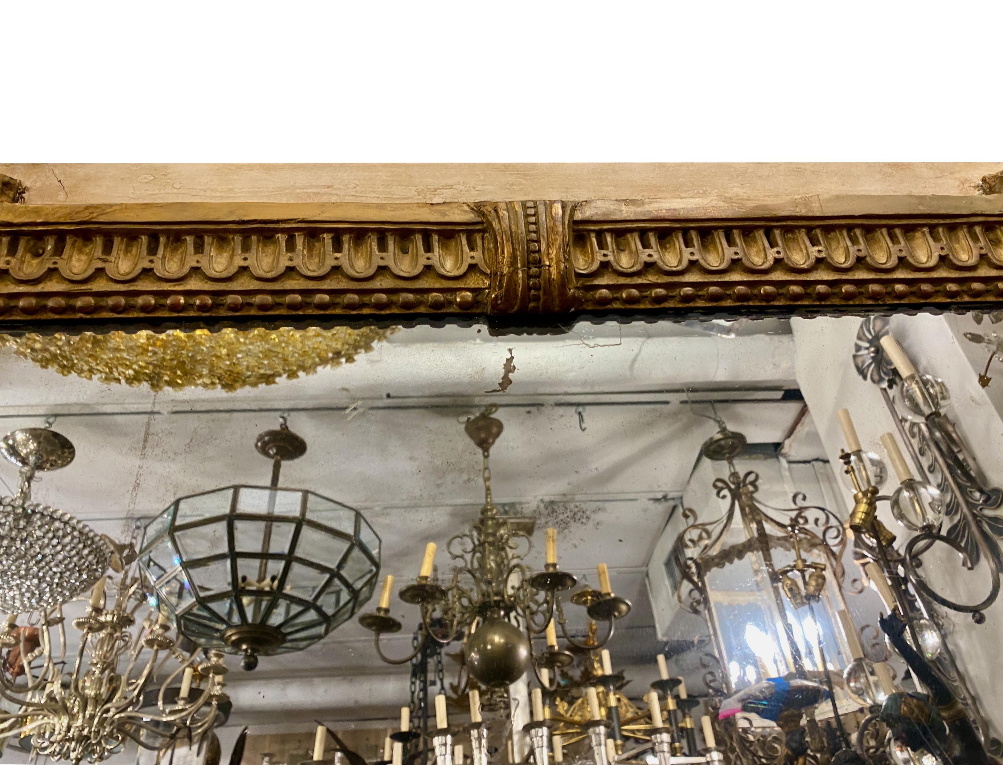 Gilt Large Neoclassic French Mirror For Sale