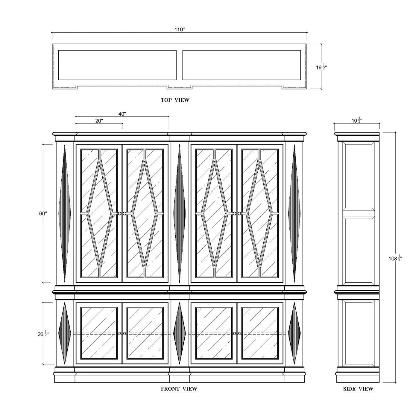 Grande libreria neoclassica in legno in vendita 5