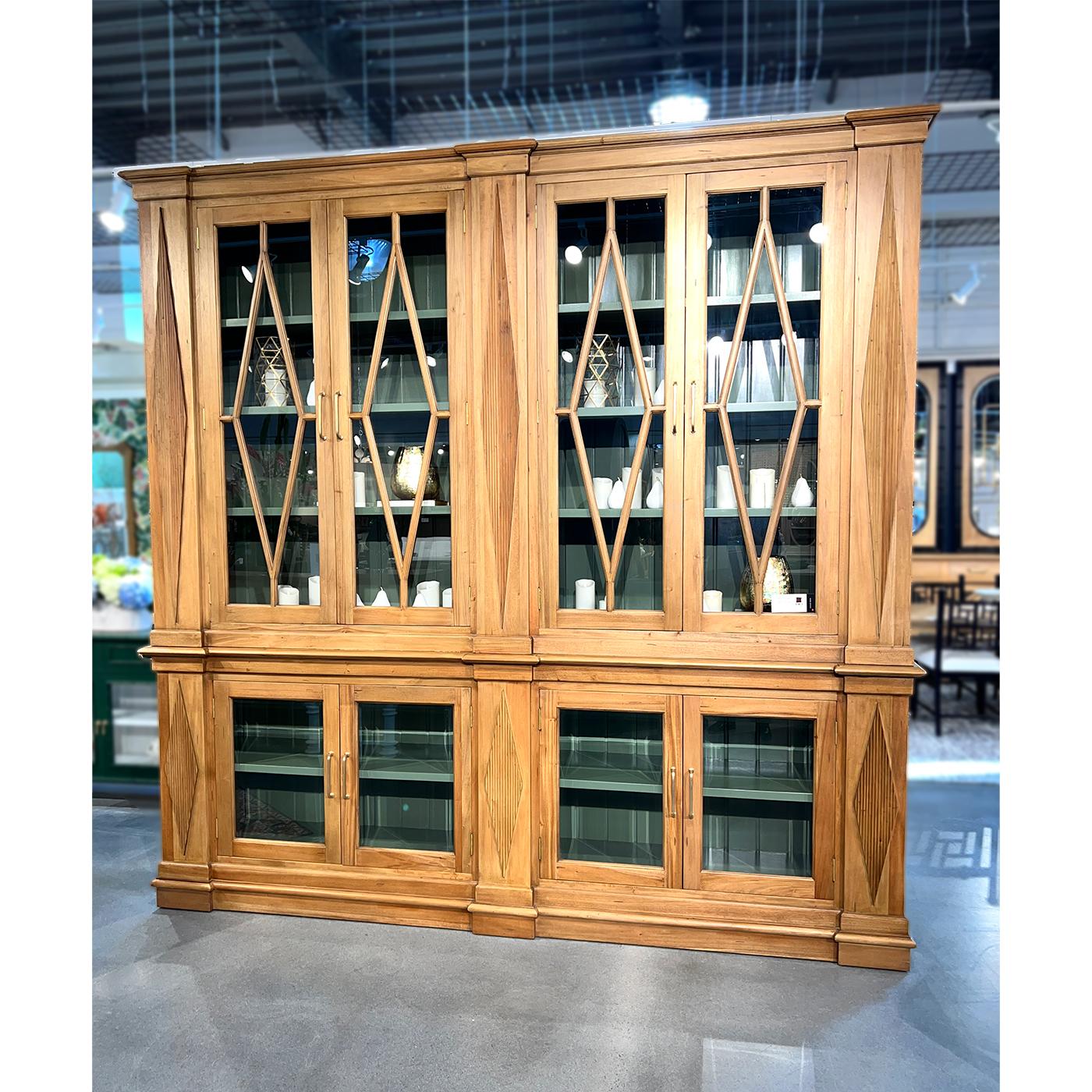 Grande libreria neoclassica in legno in vendita 3