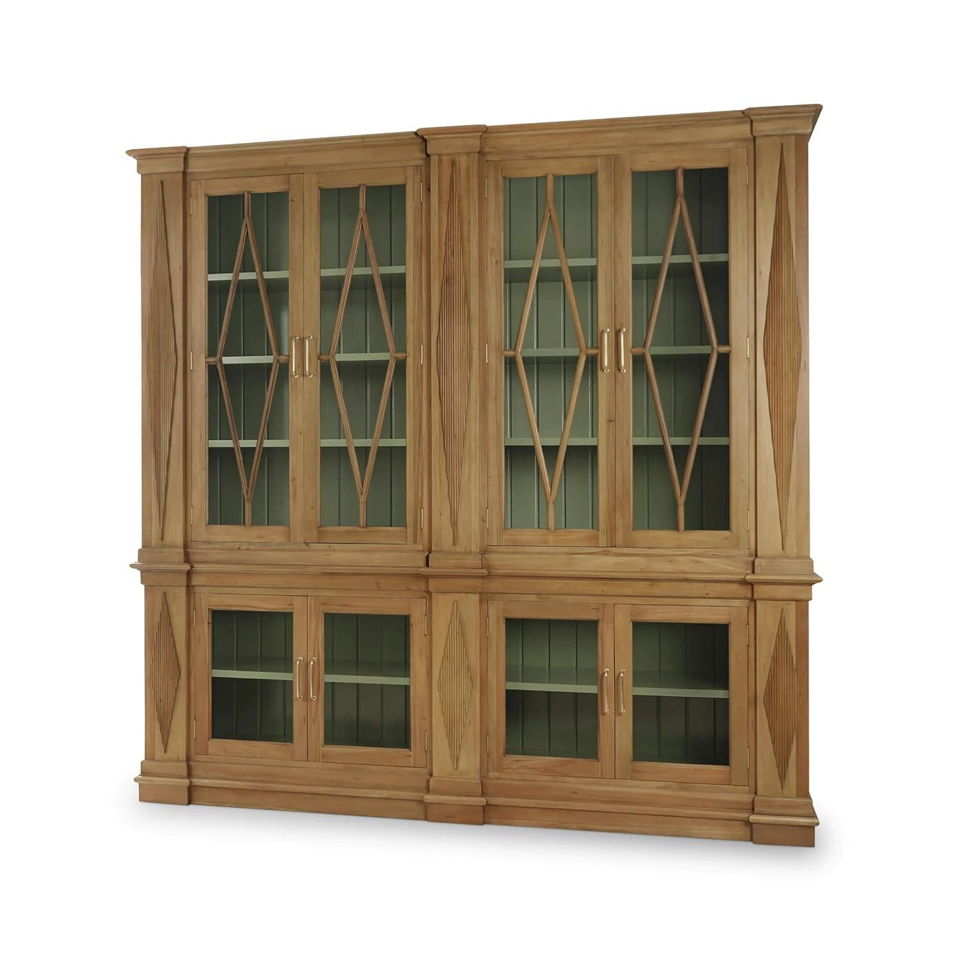 Stile provenzale Grande libreria neoclassica in legno in vendita