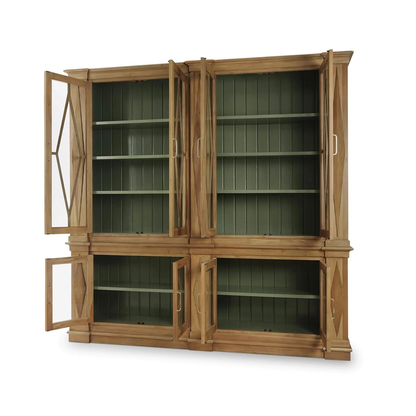 Indonesiano Grande libreria neoclassica in legno in vendita