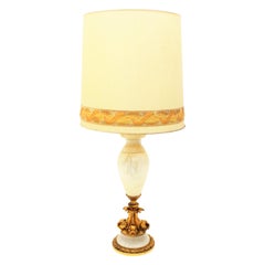 Large Neoclassical Alabaster Lamp with Ormorlu and Bronze Motifs