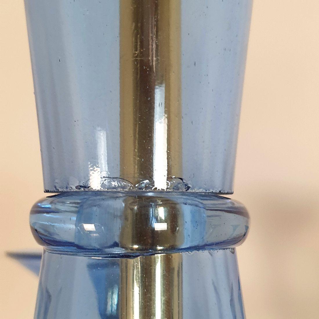 Gran araña de cristal de Murano azul moderna de mediados de siglo en venta 5