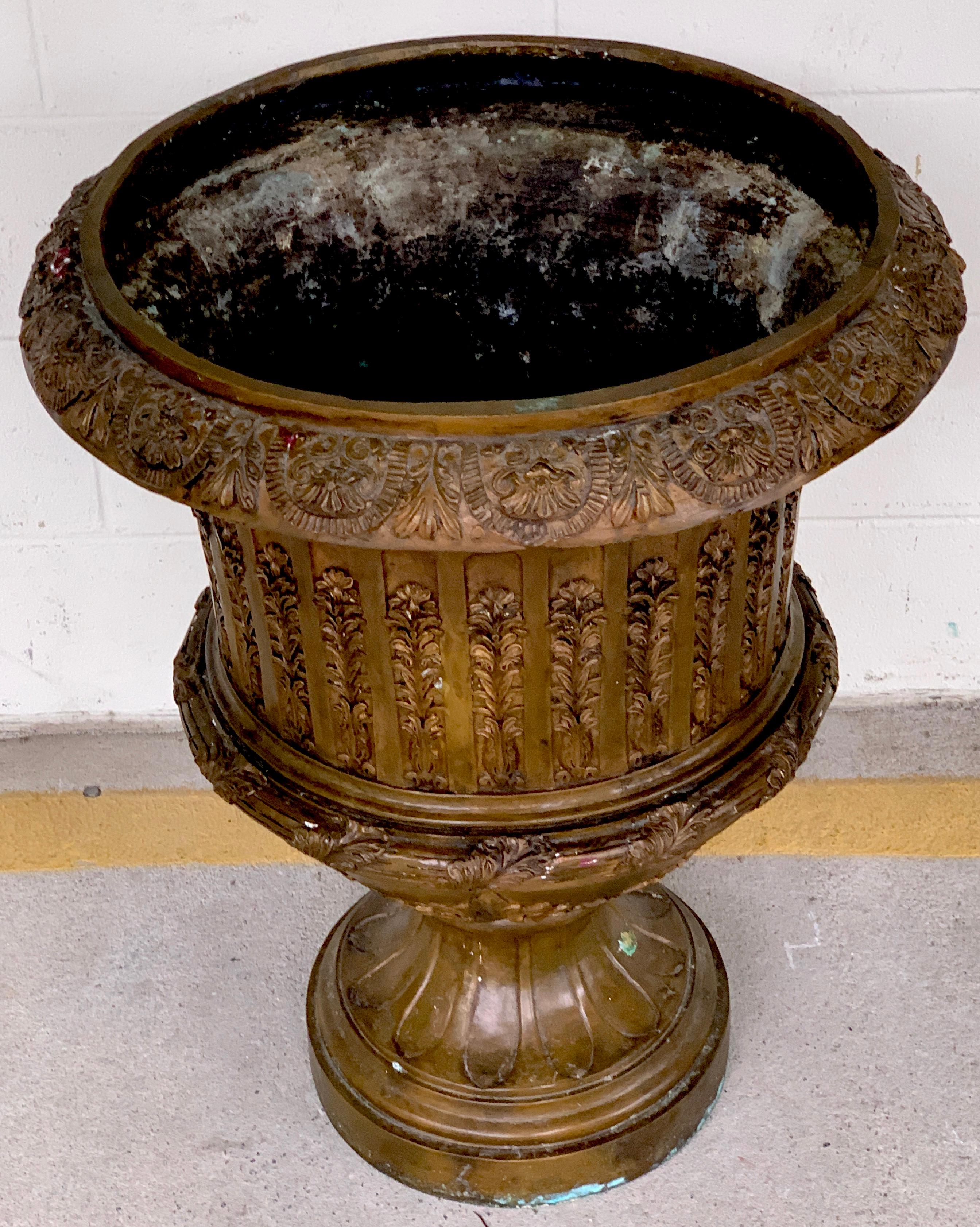 Cast Large Neoclassical Bronze Urn For Sale