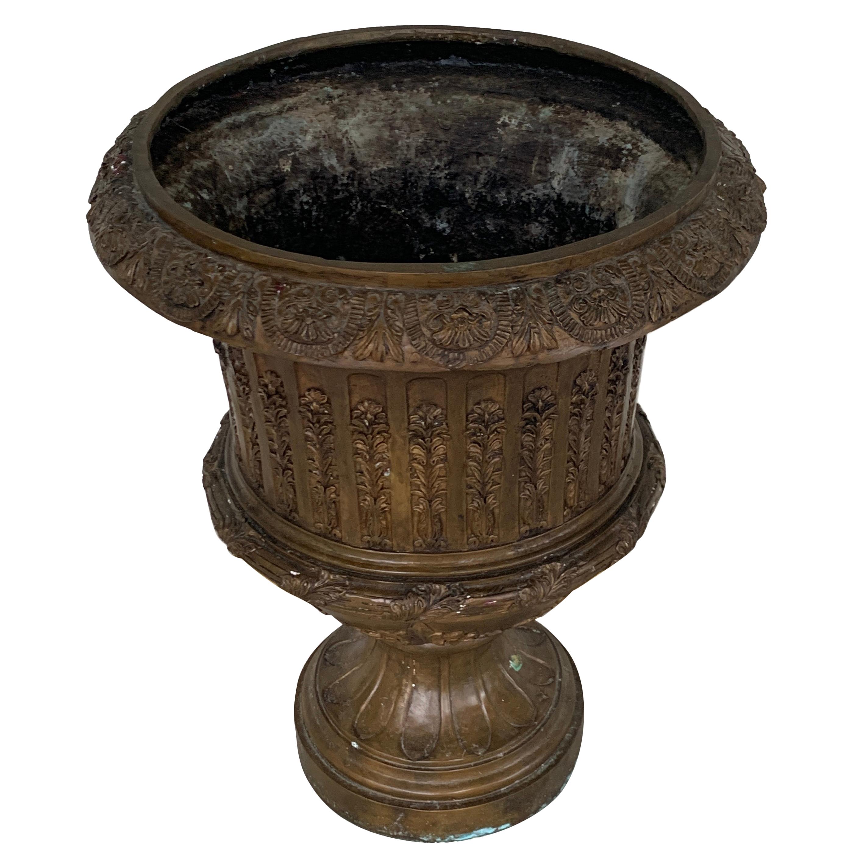 Large Neoclassical Bronze Urn For Sale