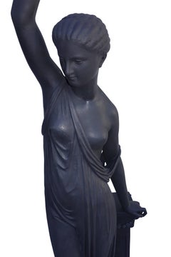 Large Neoclassical Cast Iron Figural Torchiere Lamp, France, Late 19th Century