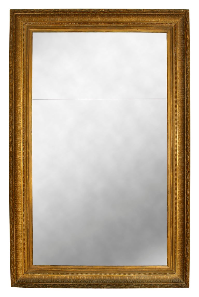 Large neoclassical detailed giltwood mirror.