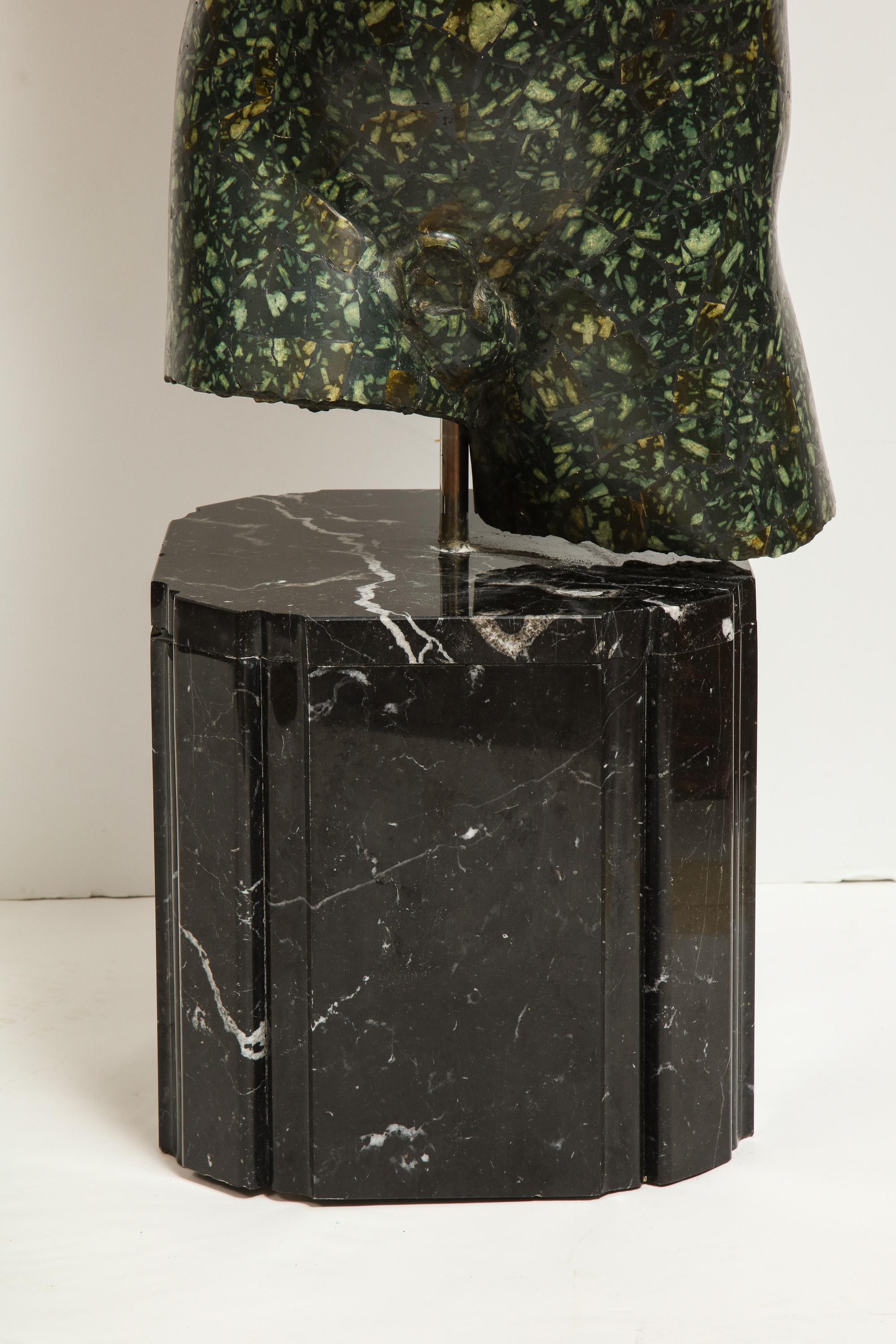 Large Neoclassical Italian Green Porphyry Veneered Male Torso, After the Antique In Good Condition In New York, NY