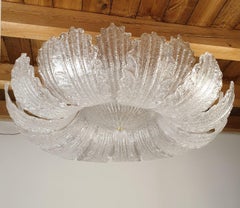 Großer bündig montierter Kronleuchter aus Muranoglas, Barovier-Stil