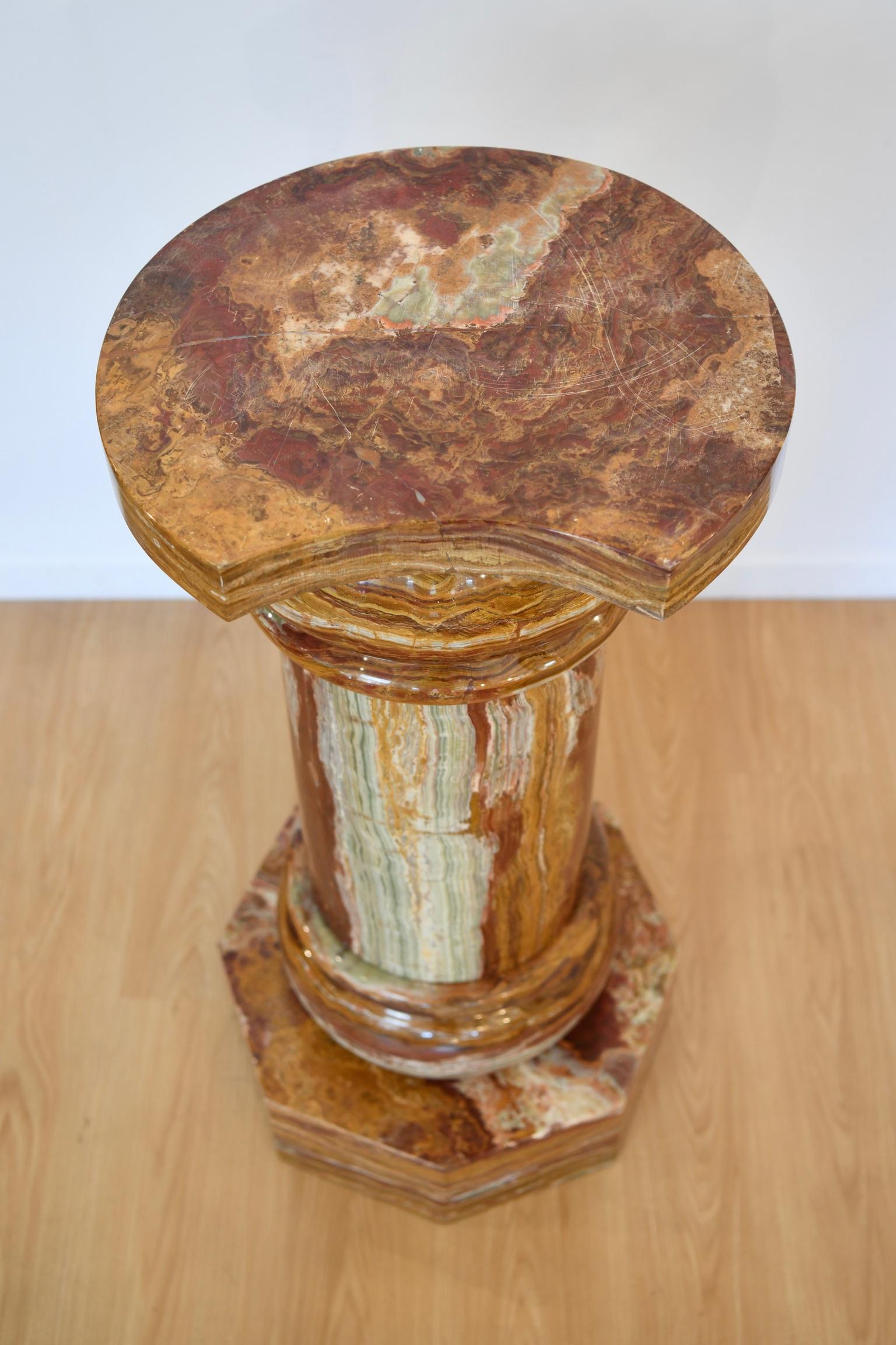 20th Century Large Neoclassical Onyx Pedestal For Sale