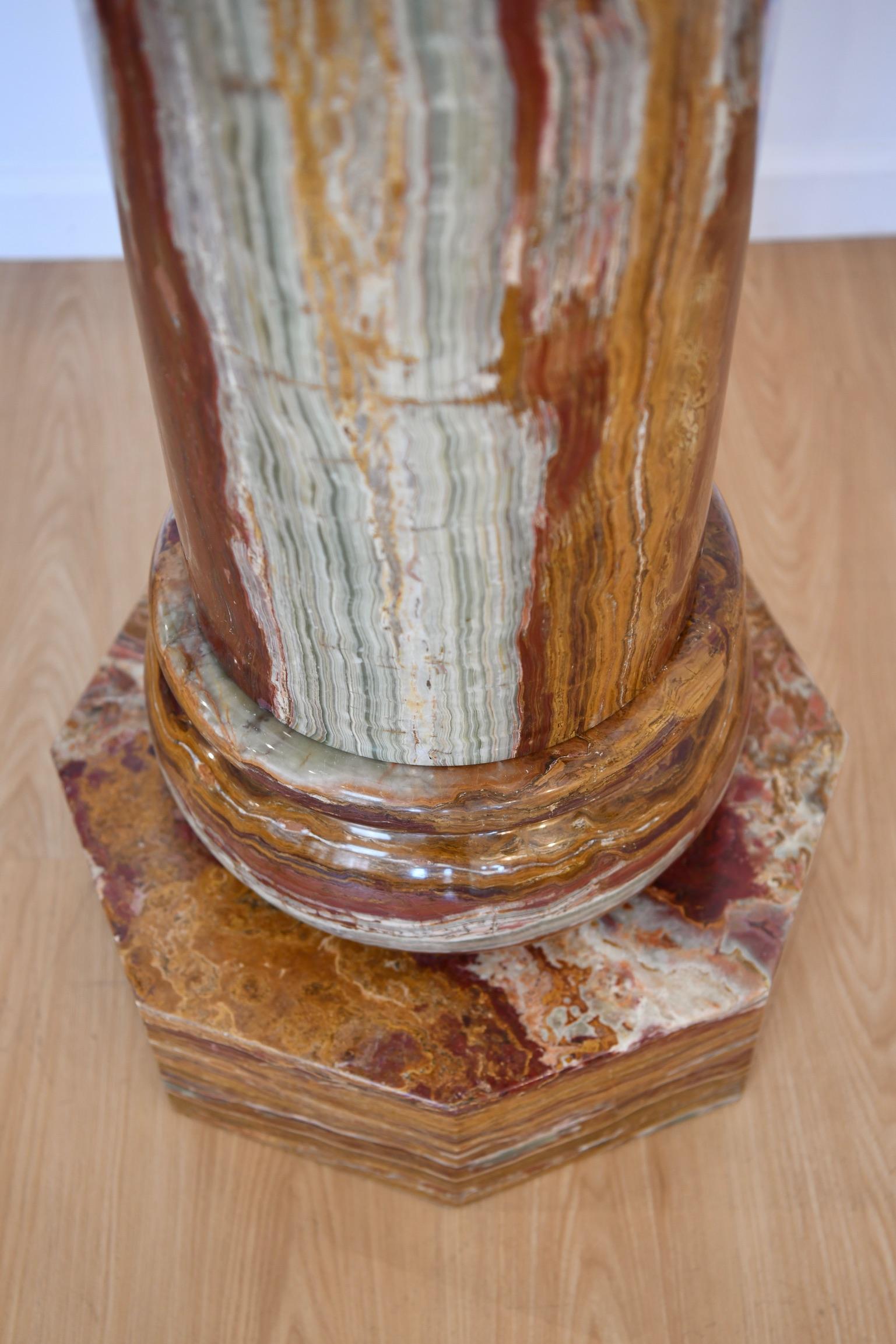 Large Neoclassical Onyx Pedestal For Sale 3