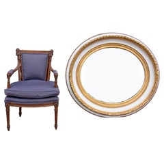 Large Neoclassical Painted and Parcel-Gilt Mirror