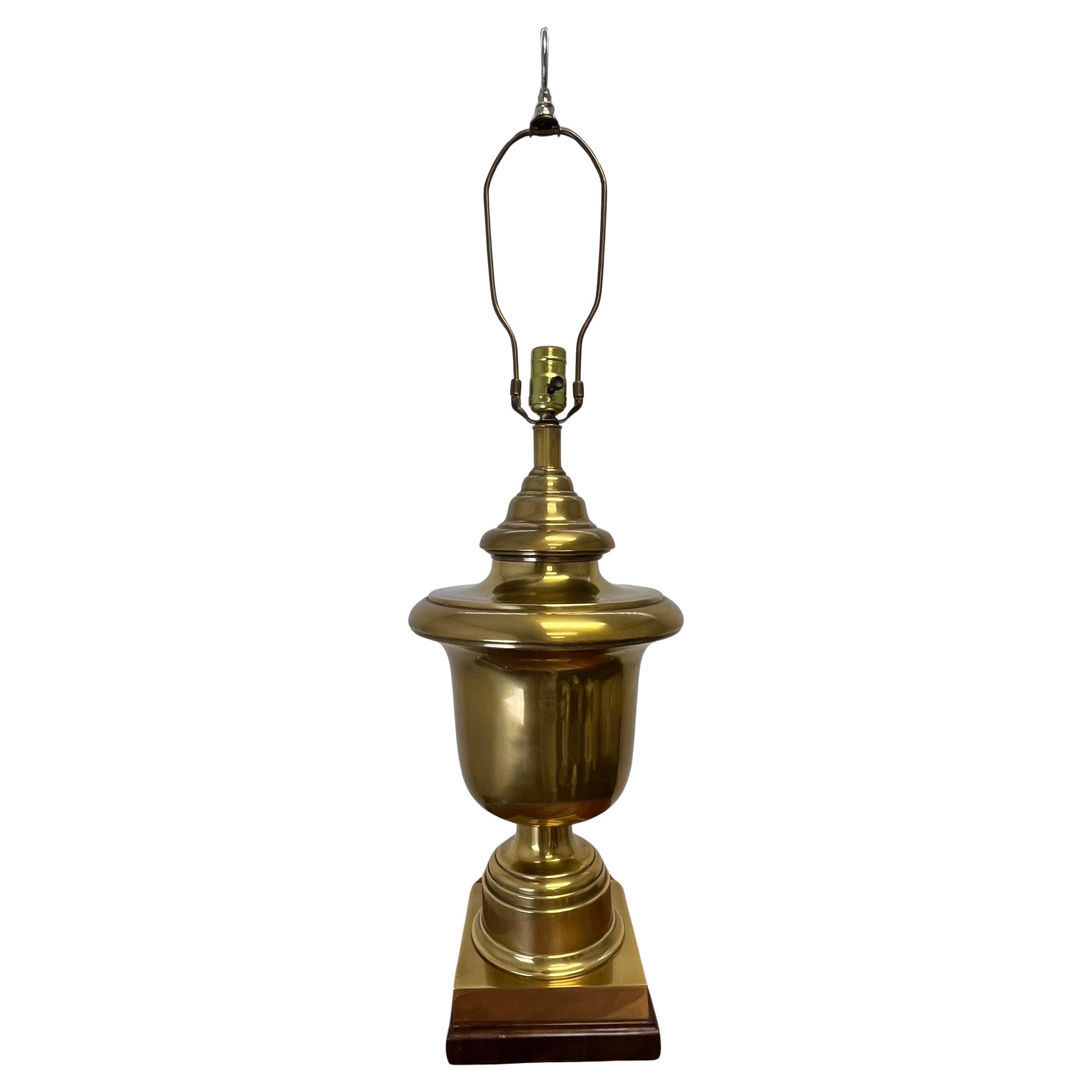 Large Neoclassical Solid Brass Urn Table Lamp