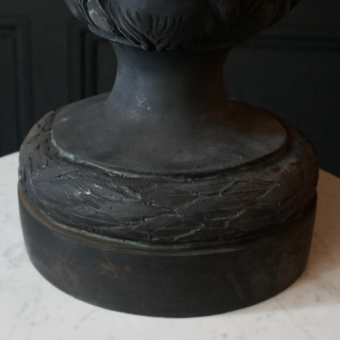 Large Neoclassical Style Blackened Jardiniere Faun Sater Faces and Swan Torso's For Sale 8