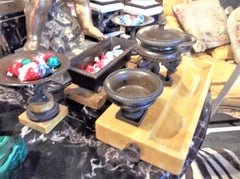 Large Neoclassical Style Bronze and Sienna Marble Inkwell
