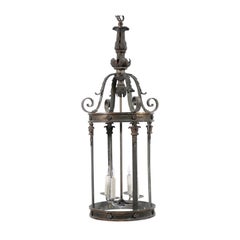 Large Neoclassical Style Bronze Lantern with 4 Lights, ca. 1900