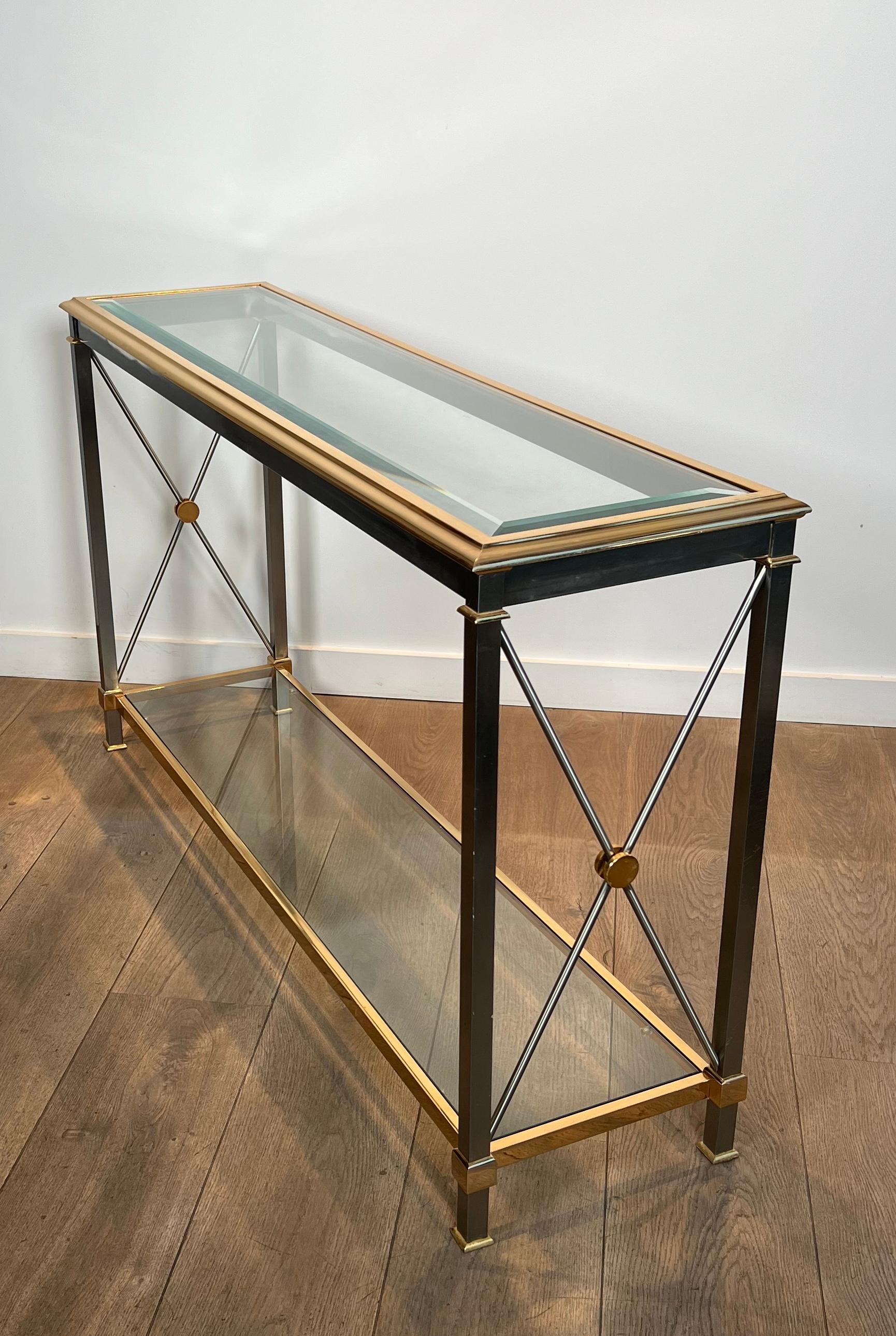 Gran consola de latón dorado y metal de cañón de estilo neoclásico en venta 4