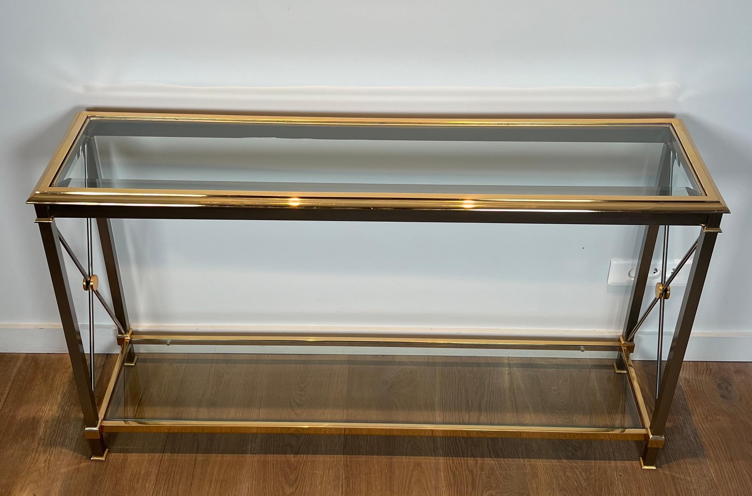 Gran consola de latón dorado y metal de cañón de estilo neoclásico en venta 11