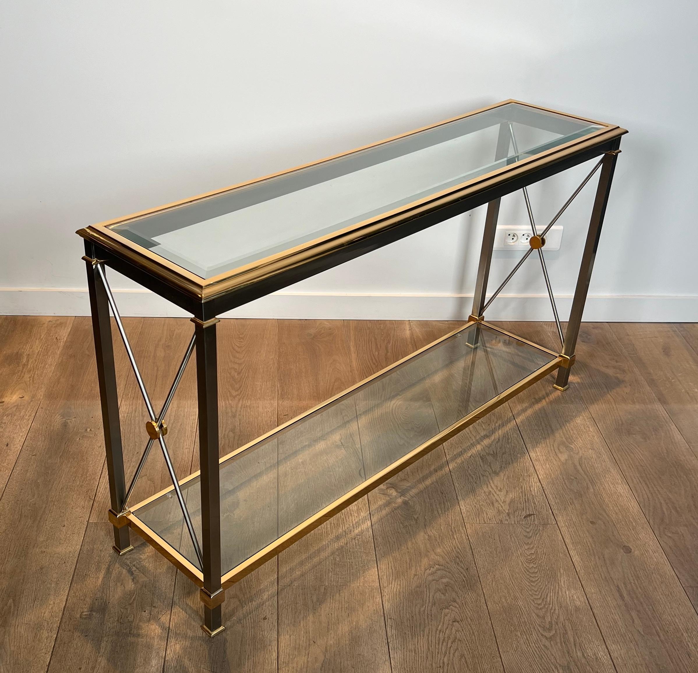 Gran consola de latón dorado y metal de cañón de estilo neoclásico en venta 12