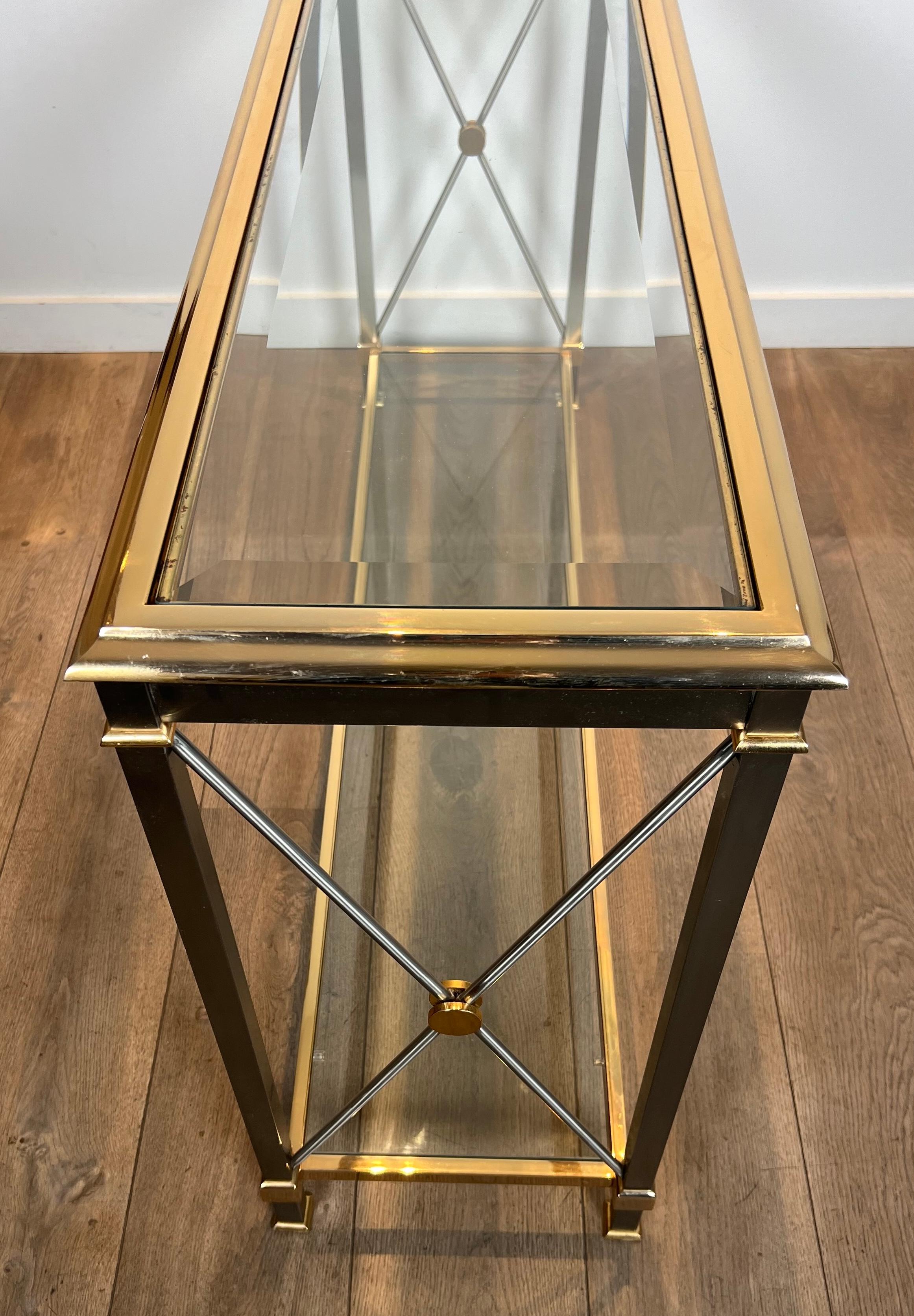 Gran consola de latón dorado y metal de cañón de estilo neoclásico en Bueno estado para la venta en Marcq-en-Barœul, Hauts-de-France