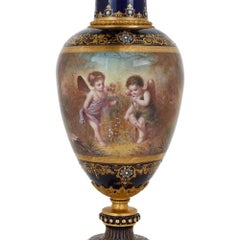 Large Neoclassical Style Gilt Bronze and Porcelain Vase