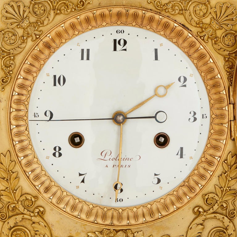 Large Neoclassical Style Gilt Bronze Mantel Clock by Piolaine For Sale ...