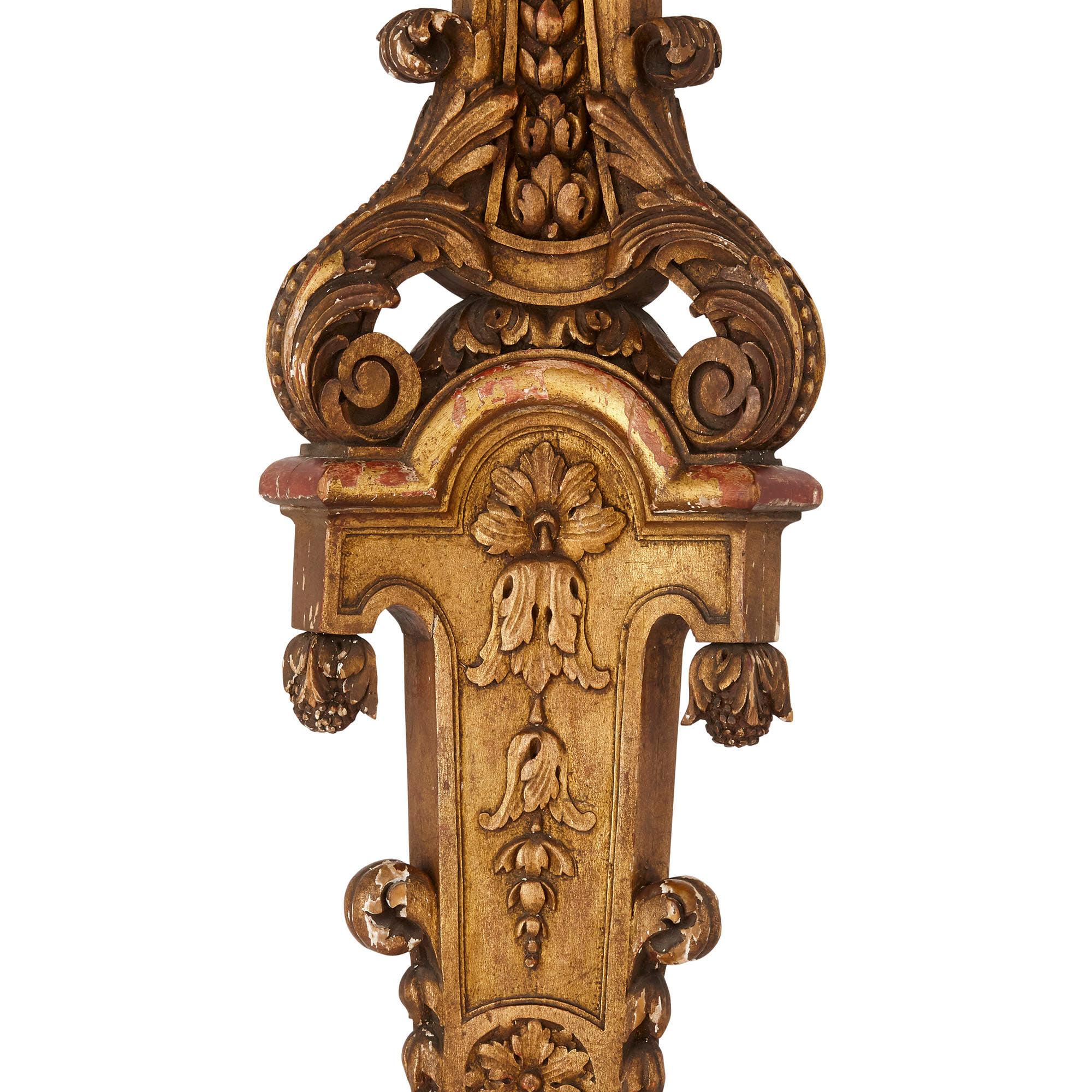 French Large Neoclassical Style Giltwood Torchère For Sale