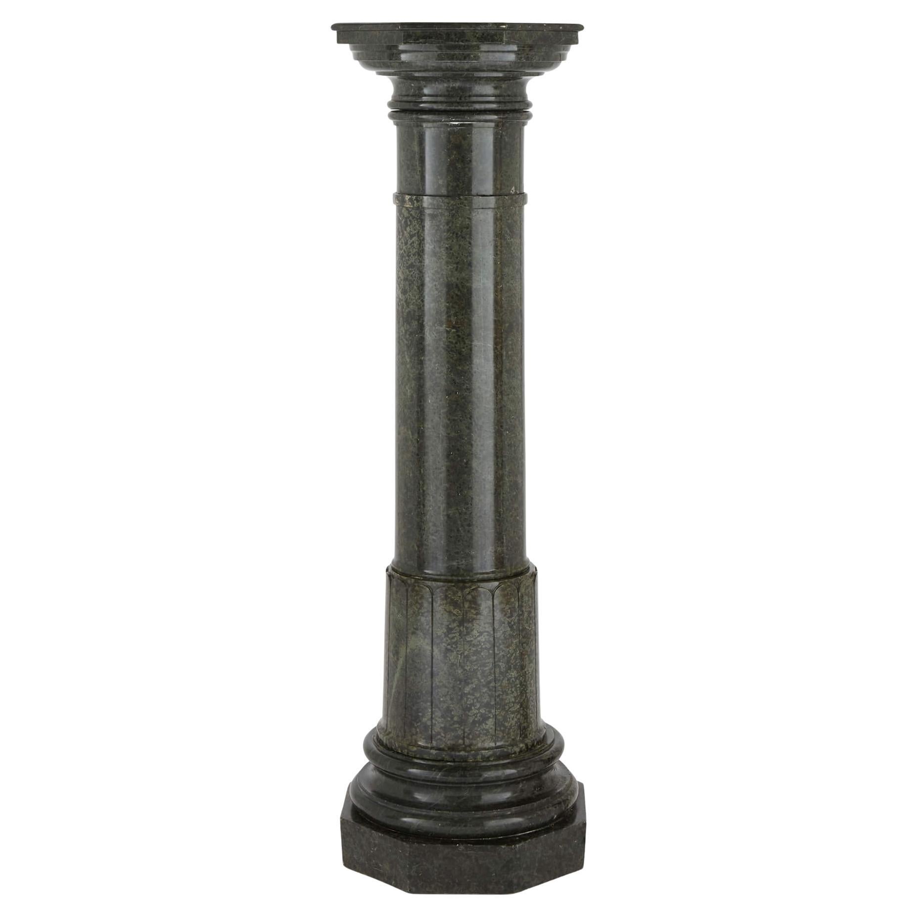 Large Neoclassical Style Italian Marble Pedestal