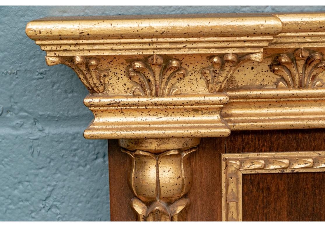 20th Century Large Neoclassical Style Mahogany and Gilt Beveled Pier Mirror by LaBarge For Sale