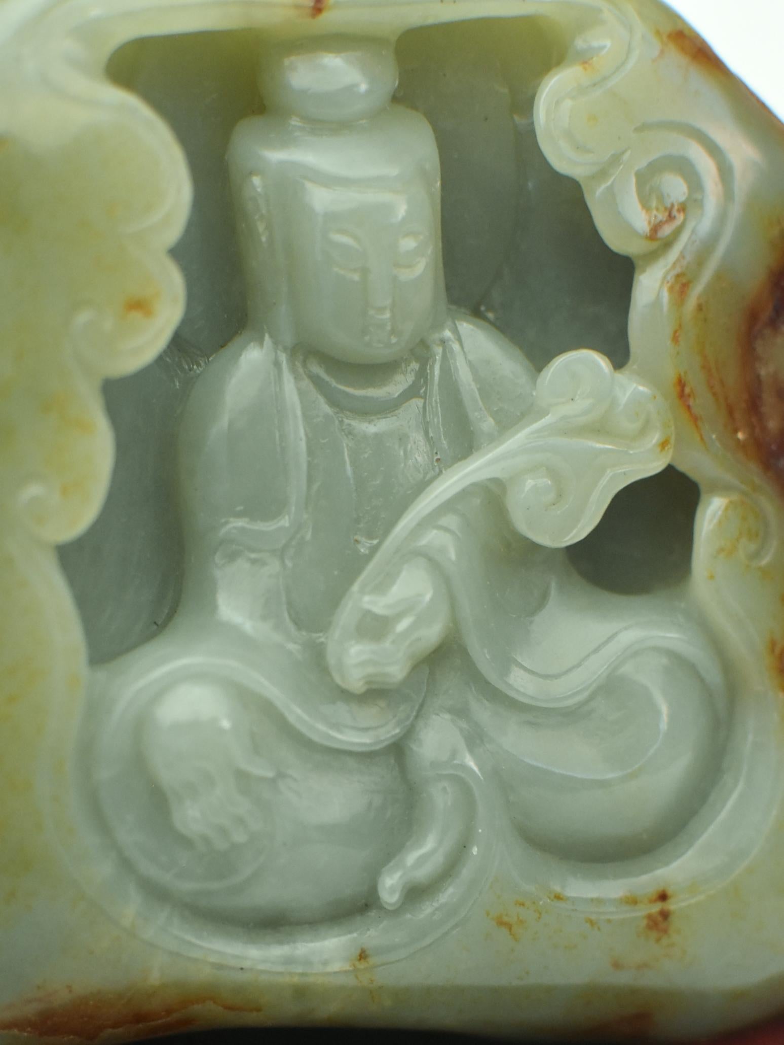 Large Nephrite Jade Kwan Yin Statue in Alcove 3