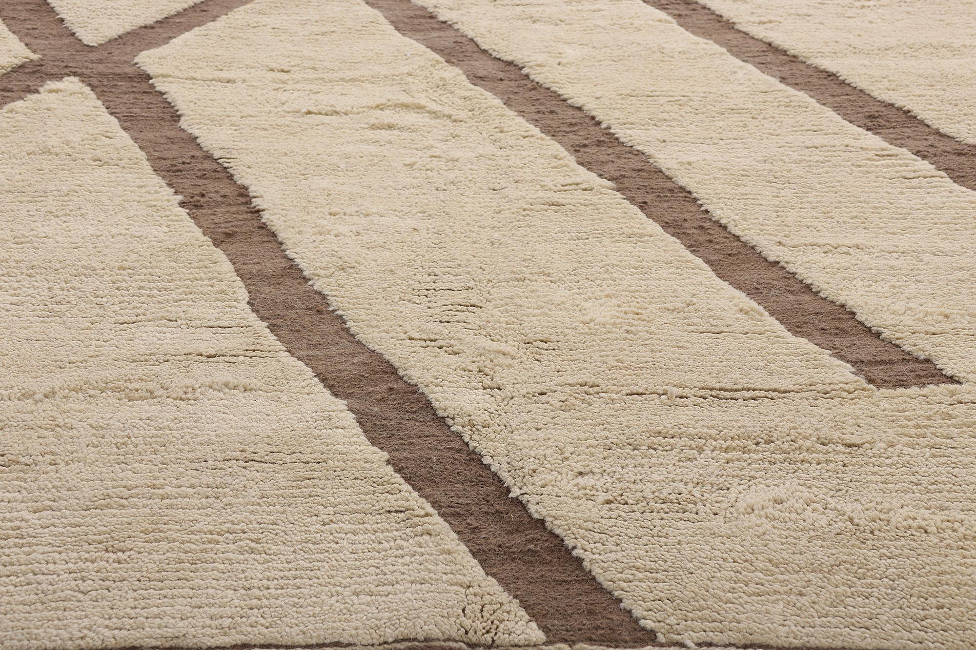 Tappeto marocchino neutro di grandi dimensioni, lo stile organico moderno incontra il wabi-sabi in vendita 1