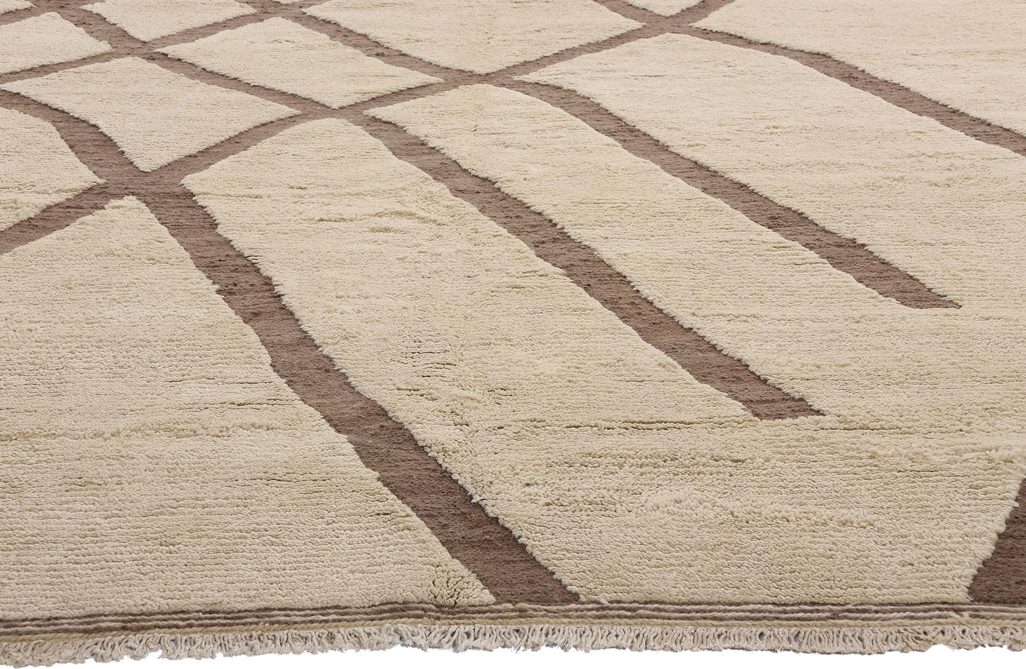 Tappeto marocchino neutro di grandi dimensioni, lo stile organico moderno incontra il wabi-sabi In condizioni Nuovo in vendita a Dallas, TX