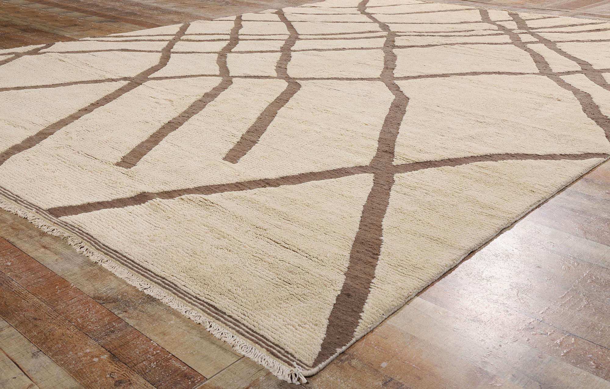 Tappeto marocchino neutro di grandi dimensioni, lo stile organico moderno incontra il wabi-sabi in vendita 6