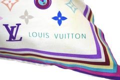 Louis Vuitton Large LV multicolored Blanc Silk And Linen Pillow