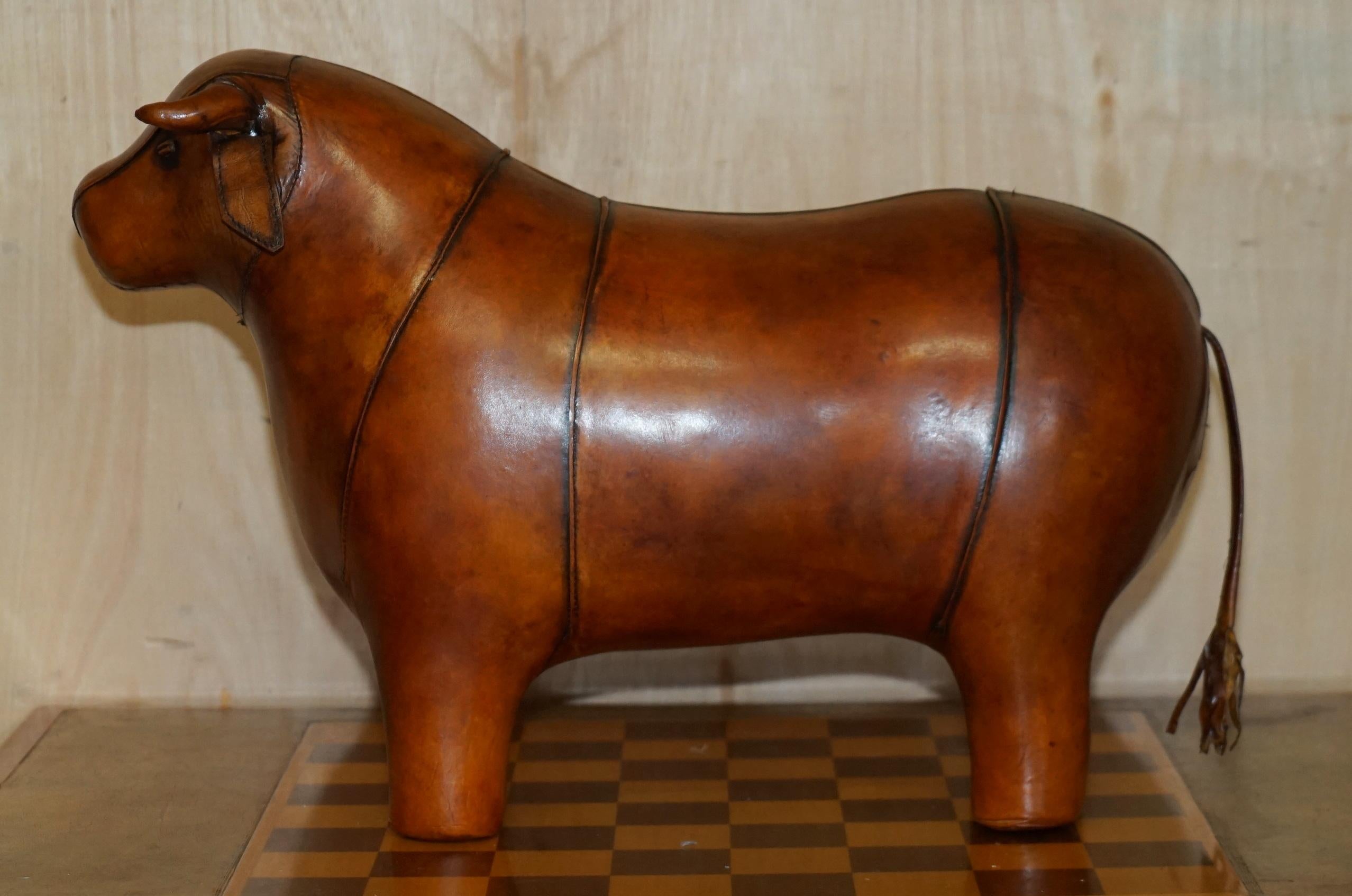 LARGE NEW OLD STOCK LiBERTY STYLE OMERSA BROWN BULL COW LEATHER ...
